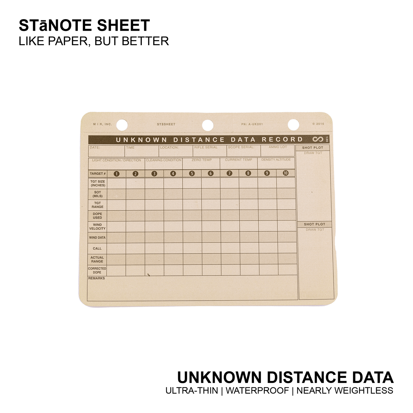 STāNOTE SHEETS - MARKSMANSHIP TEMPLATES