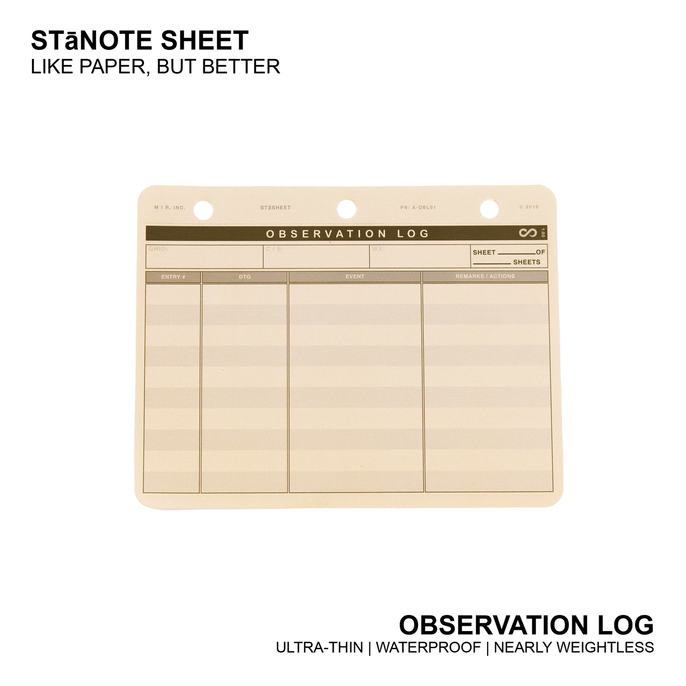 STāNOTE SHEETS - COMM & OBS TEMPLATES