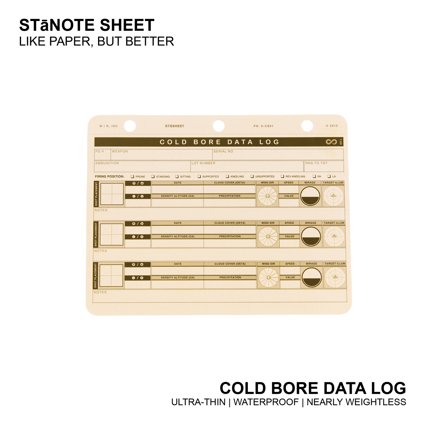 STāNOTE SHEETS - MARKSMANSHIP TEMPLATES