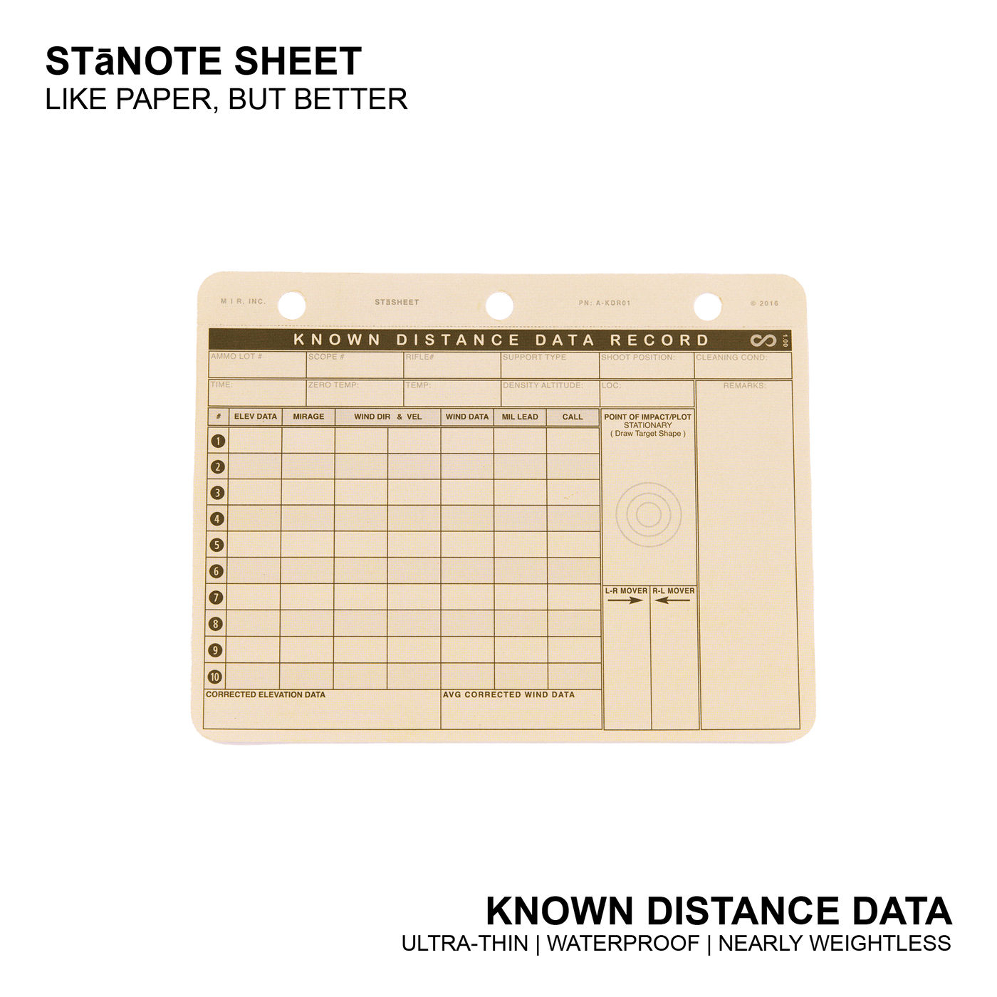 STāNOTE SHEETS - MARKSMANSHIP TEMPLATES