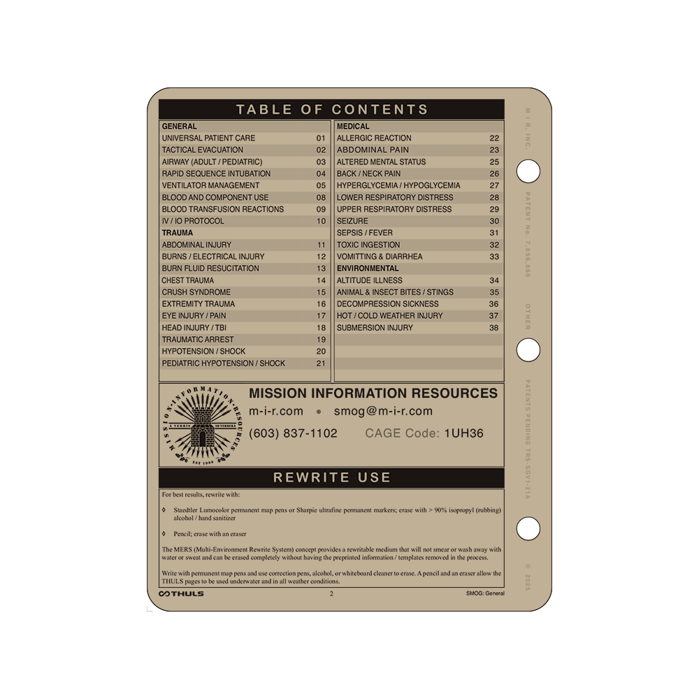 THULS - Standard Medical Operating Guidelines (SMOG)