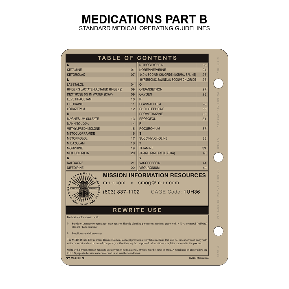 THULS - Standard Medical Operating Guidelines (SMOG)