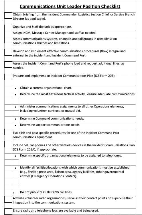Unit Modification Checklist Unit Commanders Candidate Checklist
