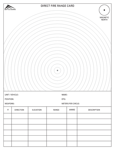 Direct-fire range card - Military – Battle Board