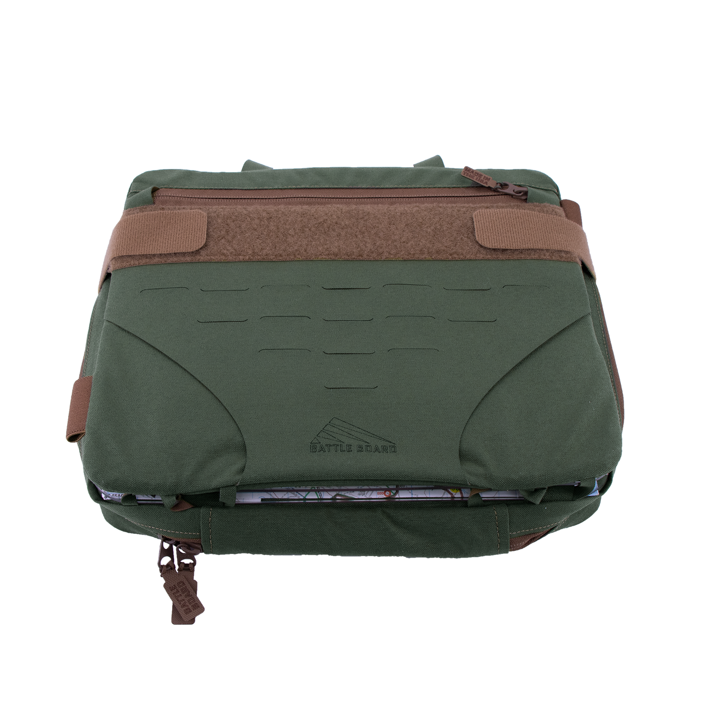 Battle Board FiST 4.0 in Olive, Closed with straps