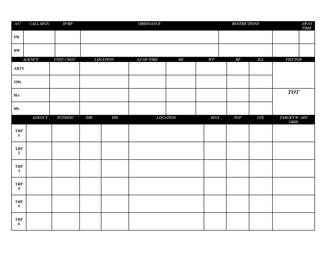 Target Information Board - Military – Battle Board