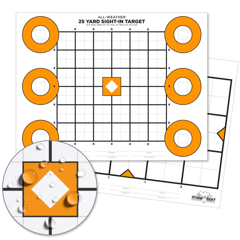 Action Target 25 Meter Rifle Zeroing Targets – Heavy Tagboard Paper – 100 Per Box